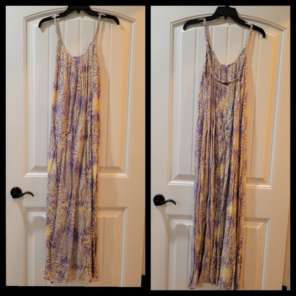 Secret Beach lilac floral swim coverup caftan OS - Picture 2 of 5
